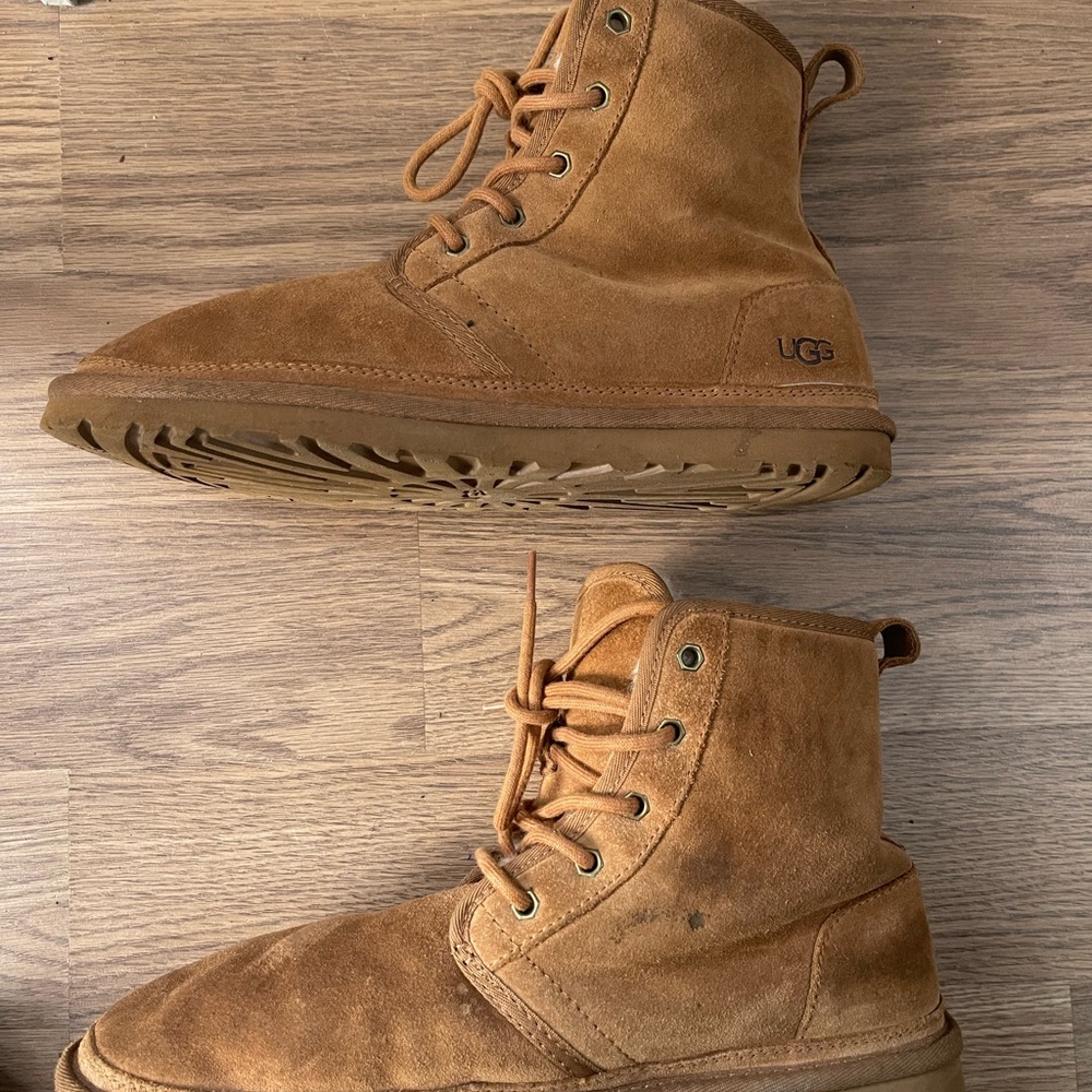 Ugg Harkley Chestnut Suede Shearling Lined Lace-U… - image 3